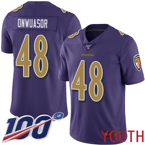 Baltimore Ravens Limited Purple Youth Patrick Onwuasor Jersey NFL Football #48 100th Season Rush Vapor Untouchable->baltimore ravens->NFL Jersey